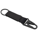 Брелок-ремувка Carabinier из ткани с вставкой из экокожи и карабином, черный
