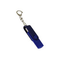 USB-флешка на 32 Гб 2 в 1 поворотный механизм, c дополнительным разъемом Type-C с одноцветным металлическим клипом, синий