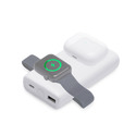 Внешний беспроводной аккумулятор 2-в-1 с функцией зарядки Apple Watch, QC/PD AtomIQ, 10000 мАч, белый с логотипом