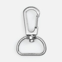 Застежка-карабин Snap hook, M, серебристая (хром)