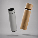 Вакуумный термос Module X с индикатором температуры, 500 мл, тубус, серый Cool grey 7C с логотипом