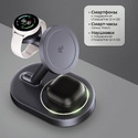 Беспроводная зарядная станция 3 в 1 MagSafe QI2 NEO Galaxy, черная, Deppa с логотипом