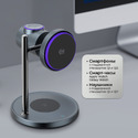 Беспроводная зарядная станция 3 в 1 QI2.2 Max Power, Серая, Deppa с логотипом