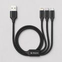 Дата-кабель 3 в 1: micro USB, USB-C, Ligthning, алюминий, 1.2м, черный, Deppa с логотипом