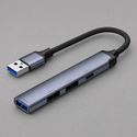 USB-хаб USB-A 3.0 + 2xUSB-A 2.0 + USB-C, серый, Deppa с логотипом