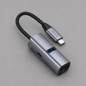 USB-хаб 3 в 1 USB-C - USB-A3.0 + USB-C PD100Вт + HDMI, серый, Deppa с логотипом