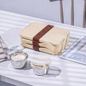Ланч-бокс Meal из бамбукового волокна, бежевый с логотипом