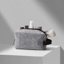 Косметичка из РПЕТ фетра с ручкой Felt, серый с черным с логотипом