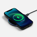 Беспроводное зарядное устройство с подсветкой Lightcore, черное с логотипом