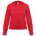 Толстовка женская Hooded Full Zip красная с логотипом