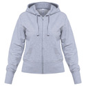 Толстовка женская Hooded Full Zip серый меланж с логотипом