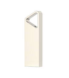 USB flash-карта SPLIT (16Гб), серебристая, 3,6х1,2х0,5 см, металл с логотипом