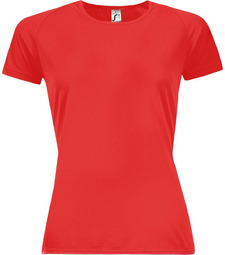 Футболка женская Sporty Women 140, красная с логотипом