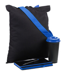 Набор Velours Bag, черный с синим с логотипом