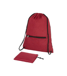 Складной рюкзак со шнурком Coss, heather dark red с логотипом