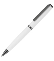 Ручка шариковая Inkish Gunmetal в футляре, белая с логотипом