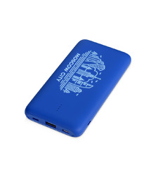 Внешний беспроводной аккумулятор с подсветкой лого Reserve X v.2, 8000 mAh, ярко-синий с логотипом
