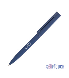 Ручка шариковая "Sirius", покрытие soft touch, темно-синий с логотипом