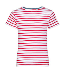 Футболка детская Miles Kids белая с красным с логотипом