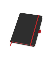 Блокнот ColorNote Black, твердая обложка A5, 80 листов, черный с красным (Р) с логотипом