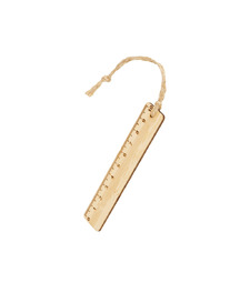 Закладка с линейкой из бамбука Bookmark, натуральный с логотипом