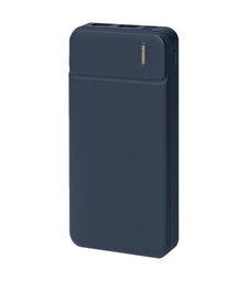 Универсальный аккумулятор Flash 10 (10000 мАч) с подсветкой и soft touch,синий,13,7х6,87х1,55 мм с логотипом