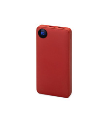 Внешний аккумулятор с дисплеем Mild, 10 000 mAh, красный с логотипом