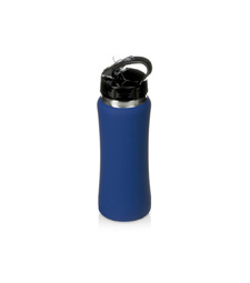 Бутылка для воды Bottle C1, сталь, soft touch, 600 мл, темно-синий (Р) с логотипом