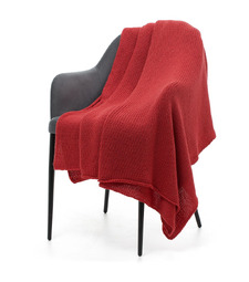 Плед Knitly, красный (коралл) с логотипом