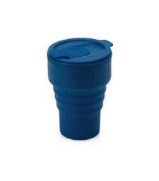 Силиконовый складной стакан GoCup, индиго с логотипом