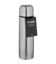 Термос Plain 750, серебристый с логотипом
