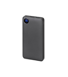 Внешний аккумулятор с дисплеем Mild, 10 000 mAh, темно-серый с логотипом