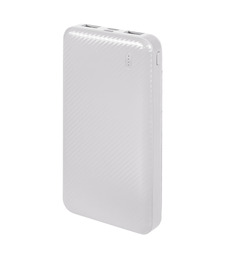 Универсальный аккумулятор Rib 10 (10000 мАч), белый, 13,5х6.8х1,5 см с логотипом