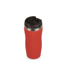 Термокружка Double wall mug C1, soft touch, 350 мл, красный (Р) с логотипом