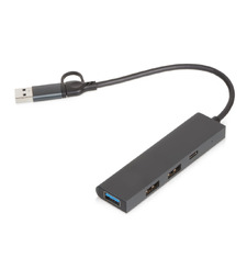 USB-концентратор Command, серый с логотипом