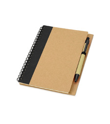 Блокнот Helly с ручкой, черный (Р) с логотипом