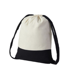 Рюкзак-мешок Cotton из хлопка 170 г, натуральный/черный с логотипом