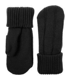 Варежки Knit Beat, черные с логотипом
