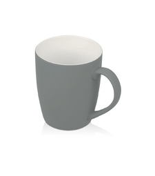 Кружка с покрытием soft-touch C1, серый с логотипом