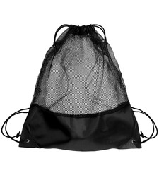 Рюкзак мешок с укреплёнными уголками Mesh, чёрный, 35*41 см, полиэстер 210D с логотипом