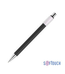 Ручка шариковая "Spin" с 6ти-гранным спиннером, покрытие soft touch, черный с логотипом