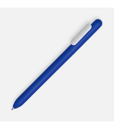 Ручка шариковая Swiper Soft Touch, синяя с белым с логотипом