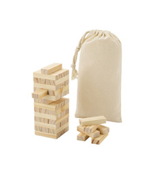 Jumble деревянная игра Падающая башня, натуральный с логотипом