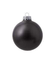 Стеклянный елочный шар Christmas bauble, черный металлик, с серебристым колпачком в черной коробке с логотипом