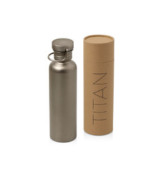 Бутылка для воды из титана Titan, 750ml, темно-серый с логотипом