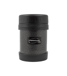 Термос из нерж. стали для еды тм ThermoCafe HAMJNL-350FJ Hammertone Coating, 0.35L, серый с логотипом