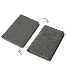 Двустороннее портфолио из рпет-фетра и искусственной кожи Felt, серый с логотипом
