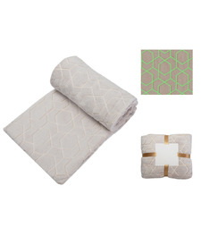 Светящийся в темноте плед Lattice бежевый с логотипом