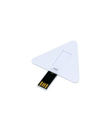 USB-флешка на 16 Гб в виде пластиковой карточки треугольной формы, белый с логотипом