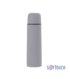 Термос "Крит" 500 мл, покрытие soft touch, серый с логотипом